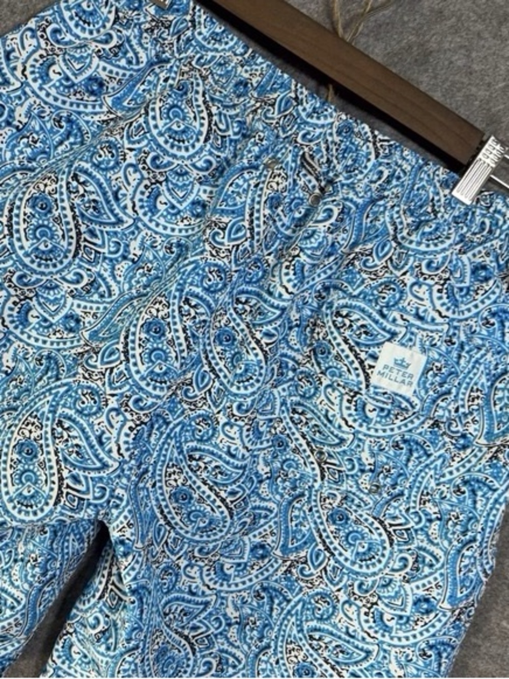 Peter Millar Men’s Blue Paisley Swim Trunks
